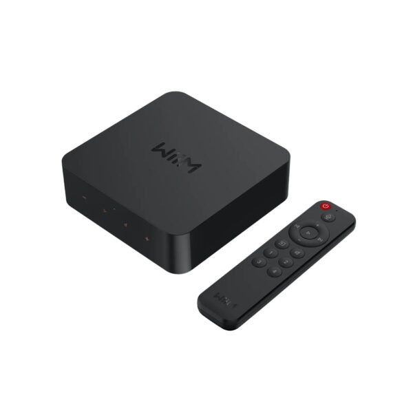 AVStore-WiiM-Pro-Plus-Music-Streamer-Front-Angled-With-Remote-Hero- jpg